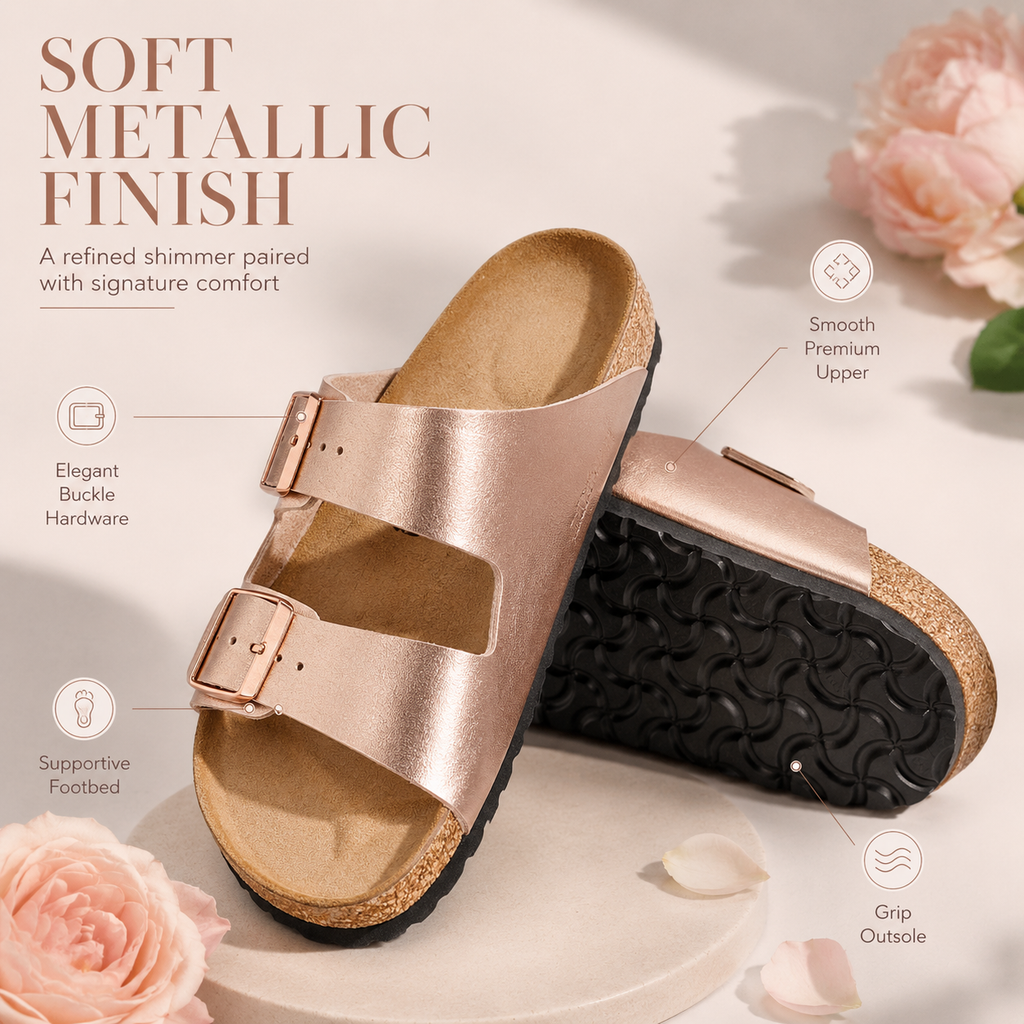 Everyday Comfort Cork Sandals – Adjustable Two-Strap Lightweight Slide Sandals